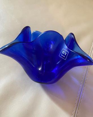Centrotavola a fazzoletto in  vetro blu IVV-
