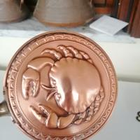 Pentolino Vintage in rame con granchio