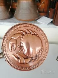 Pentolino Vintage in rame con granchio