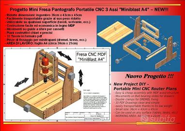 Progetto pantografo MINI FRESA CNC 3ASSI Portatile