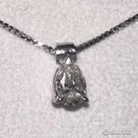 COLLANA PUNTO LUCE ORO 18kt. CON DIAMANTE GOCCIA