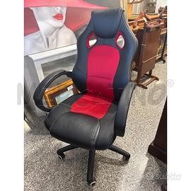 POLTRONA GAMING NERA/ROSSA BRACCIOLO DA RIV