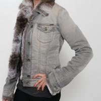 GAS giacca JEANS PELLICCIA