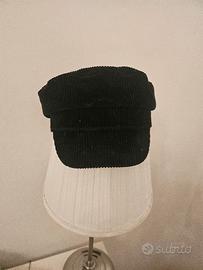 Berretto in velluto a costine nero Zara