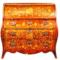 BUREAU A CILINDRO IN NOCE OLANDESE 18th Secolo