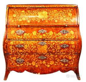 BUREAU A CILINDRO IN NOCE OLANDESE 18th Secolo