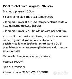 INN-747 Piastra elettrica doppia Innoliving con 5 livelli di regolazione