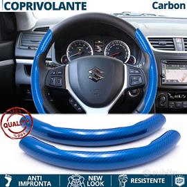 COPRIVOLANTE per SUZUKI Effetto FIBRA CARBONIO Blu