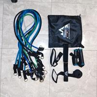 set elastici fitness + barra pesi