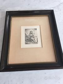 Incisione Annibale Carracci con cornice Impero