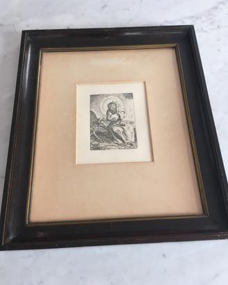 Incisione Annibale Carracci con cornice Impero