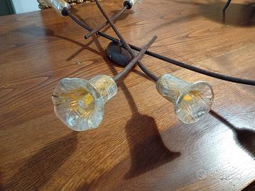 Lampadario in ferro battuto 