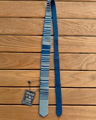 Woolrich cravatta cotone righe blu NUOVA