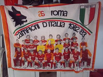 Bandiera calcio AS Roma 1982 1983 Campioni Italia