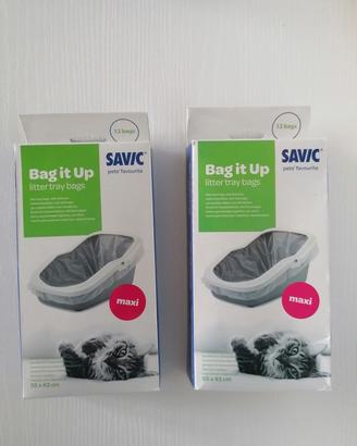 2 Confezioni Sacchetti Lettiera Gatto Savic maxi