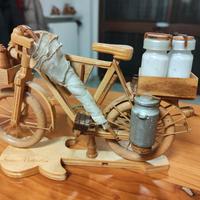 modellino bicicletta del lattaio in legno