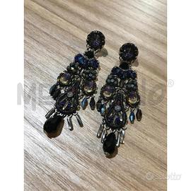 ORECCHINI AYALA BAR BLU NERO GRIGIO PERLINE METALL