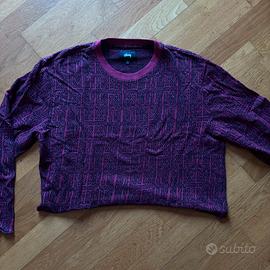 Maglione Stüssy croppato porpora/nero