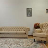 Divano Chesterfield 3 posti + Bergère capitonné