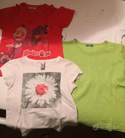 4 magliette bambina manica corta. anni 3/4
