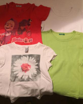 4 magliette bambina manica corta. anni 3/4
