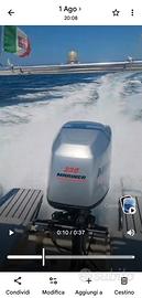 motore optimax 225 ore 360 poss  prova in  mare