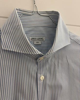 Camicia Libero Silm Tg.40 - 15 3/4 Righe Azzurre