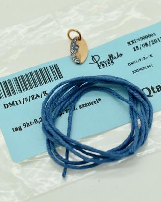 Dodo ciondolo zaffiri oro rosa nuovo