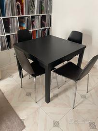 Tavolo da pranzo allungabile + 4 sedie IKEA