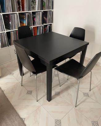 Tavolo da pranzo allungabile + 4 sedie IKEA