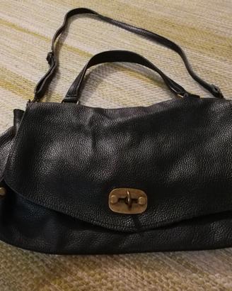 Borsa grande in pelle  nera