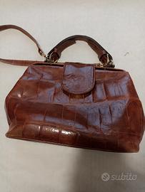 borsa in pelle marrone