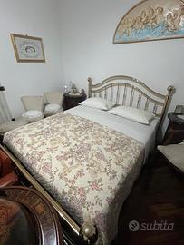 Cornice letto matrimoniale ottone lucido + rete