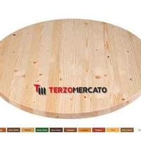 Piano Tavolo rotondo Legno Lamellare Abete