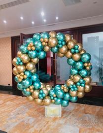 10 buste di palloncini oro Chrome 