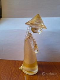 Archimede Seguso Figura Cinese Oro - Murano
