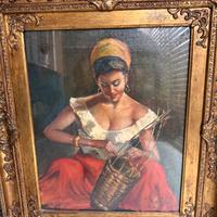 Dipinto vintage olio su tela E. Coppola