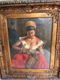 Dipinto vintage olio su tela E. Coppola