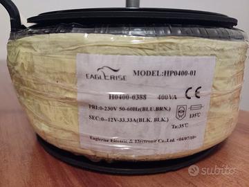 Trasformatore toroidale 220v - 12v 400va Audio Led