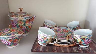 Set da Tè in Porcellana Cinese Dipinto a Mano