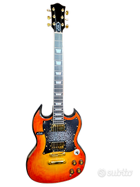 chitarra elettrica di liuteria stile SG Sunburst