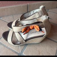 Sandali zeppa beige donna tg 38