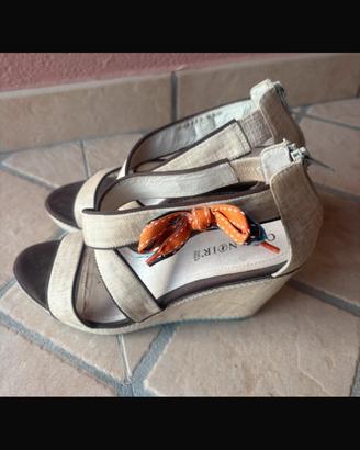 Sandali zeppa beige donna tg 38