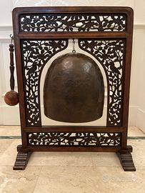 Antico Gong o campana da pranzo orientale bronzo