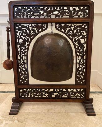 Antico Gong o campana da pranzo orientale bronzo
