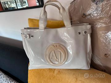 Borsa ARMANI JEANS originale bianca vernice