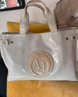 Borsa ARMANI JEANS originale bianca vernice