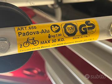 Portabici posteriore su portellone auto