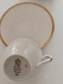 servizio da te per 12 persone con bordo in oro zec