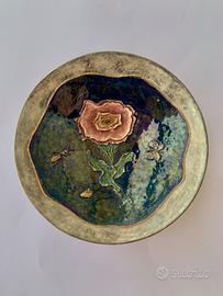 Pietro Melandri Faenza-Piatto ceramica fiore 18 cm